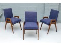 Set Of Three MCM Style Upholstered Armchairs