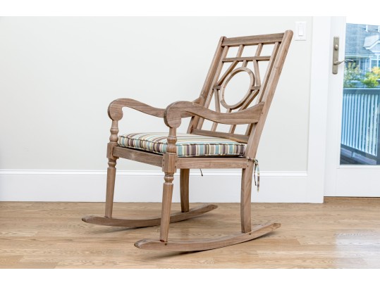 Quality Pair Of Teak Rocking Rocking Chairs