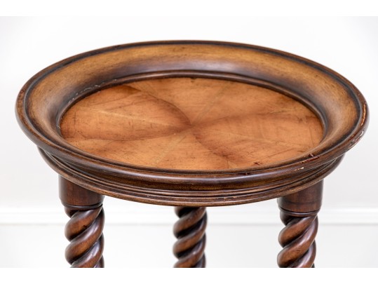Fabulous Barley Twist Carved End Table