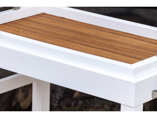 Contemporary Farmhouse Chic Tray Top Bar Cart