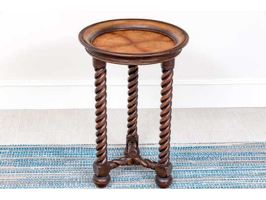 Fabulous Barley Twist Carved End Table