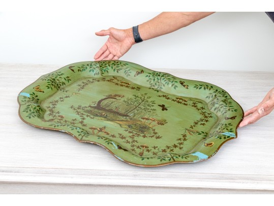 Semi-Antique Shaped Tole Serving Tray
