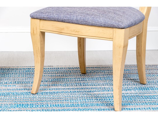 Pair Of Handsome Upholstered And Caned Accent Chairs