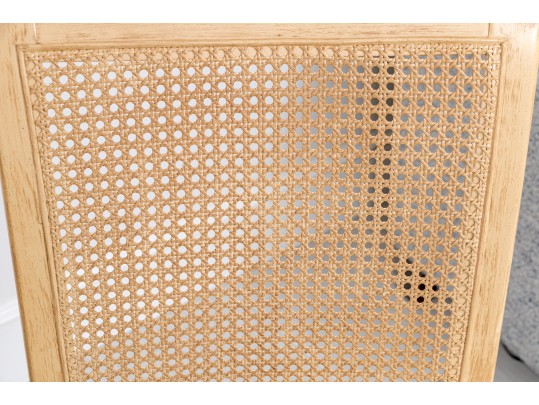 Pair Of Handsome Upholstered And Caned Accent Chairs