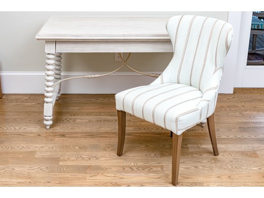 Hooker Furniture Bobbin Turned Writing Desk And Upholstered Wing Chair