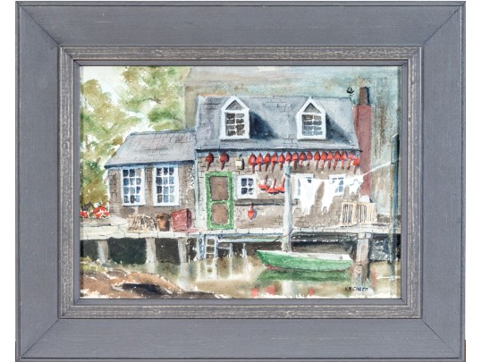 H.S. Chase Watercolor On Paper, Rockport Maine