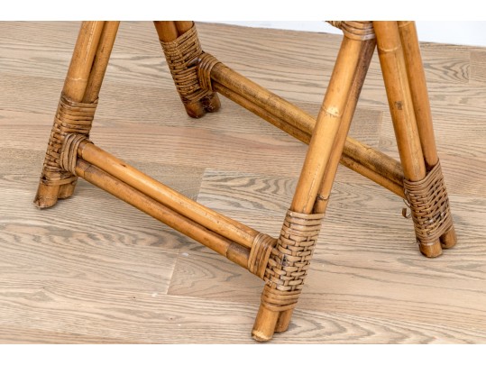 Bamboo And Rattan Collapsible Tray Top Table