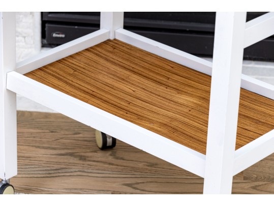 Contemporary Farmhouse Chic Tray Top Bar Cart