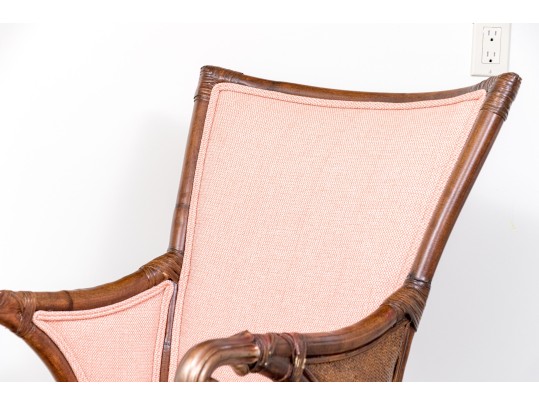 Bamboo And Rattan Custom Upholstered Armchair