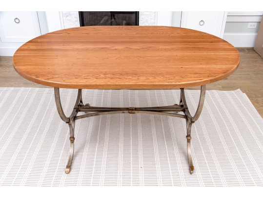Chic Neoclassical Wood And Iron Table