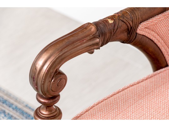 Bamboo And Rattan Custom Upholstered Armchair