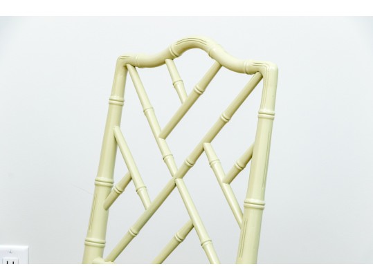 Fabulous Chinese Chippendale Style Faux Bamboo Painted Side Chair