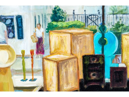 Signed Oil On Canvas, Newbury Port Shop Window