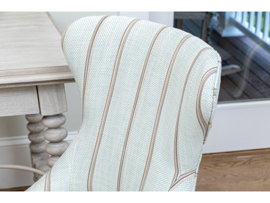 Hooker Furniture Bobbin Turned Writing Desk And Upholstered Wing Chair