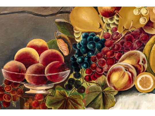 Oil On Canvas, Bountiful Still Life