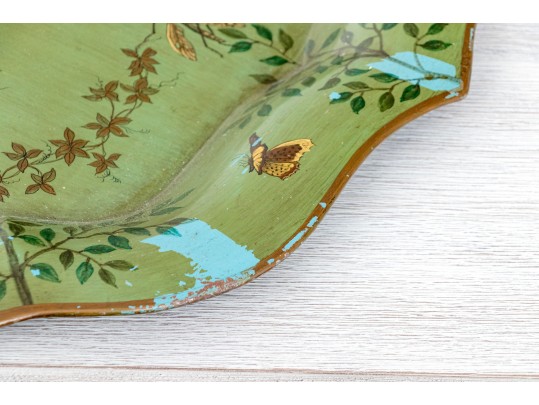 Semi-Antique Shaped Tole Serving Tray