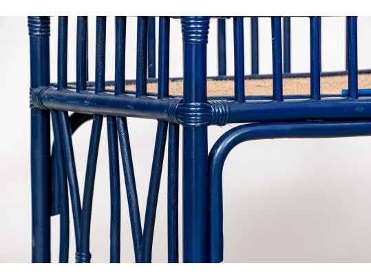 Awesome Bamboo And Cane Two Tiered Bar Cart On Casters