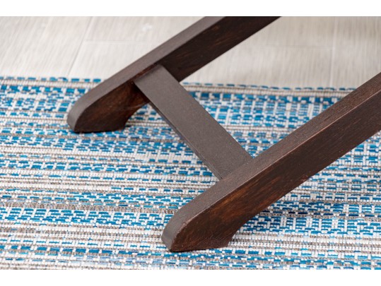 Upholstered Mahogany Finished Collapsible Stool