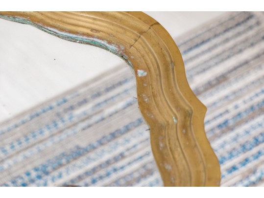 Hollywood Regency Glass And Brass Tray Top Table