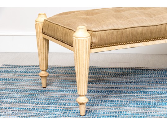 Chic Neoclassical Button Tufted Bench