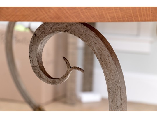 Chic Neoclassical Wood And Iron Table