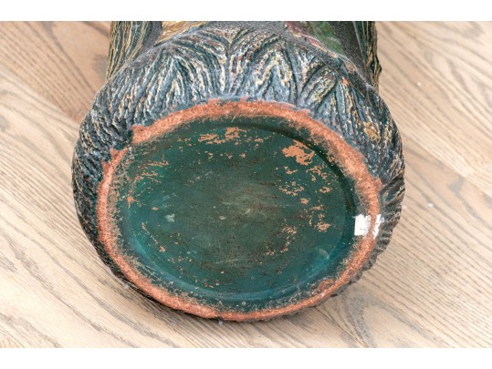 Vintage Faux Bois Ceramic Umbrella Stand