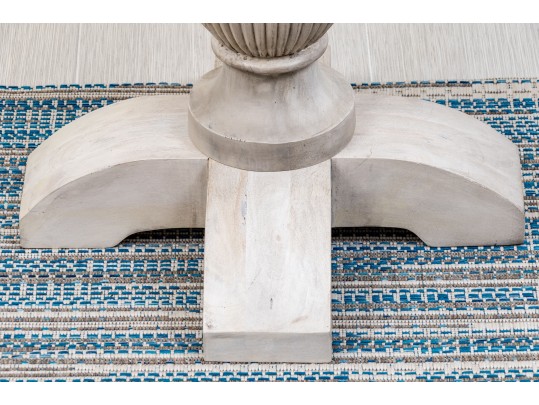 Handsomely Carved And Paint Finished Accent Pedestal Table