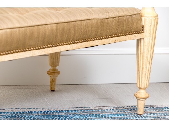 Chic Neoclassical Button Tufted Bench