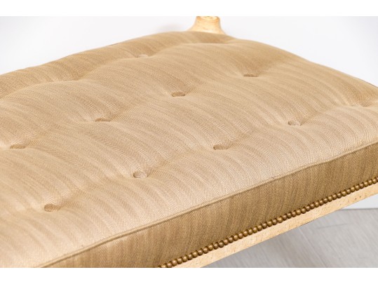 Chic Neoclassical Button Tufted Bench