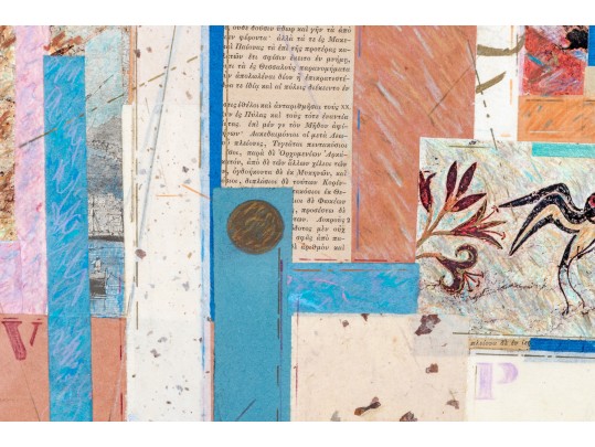 Maya Signed Mixed Media Collage On Paper