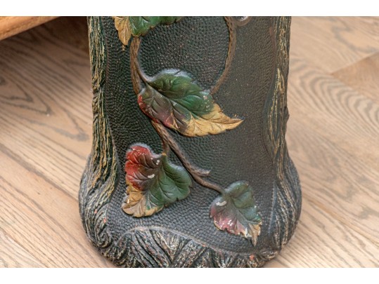 Vintage Faux Bois Ceramic Umbrella Stand