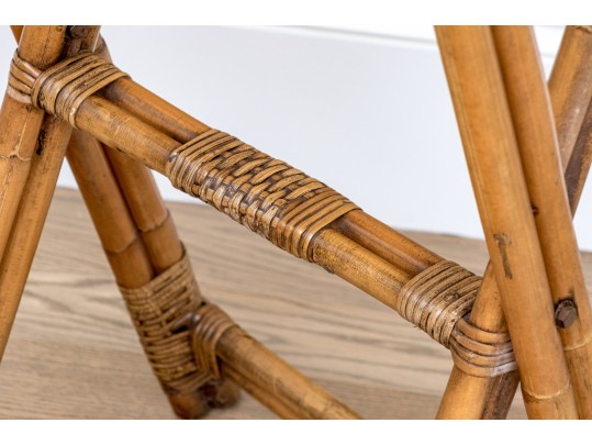 Bamboo And Rattan Collapsible Tray Top Table