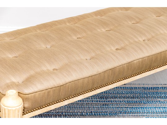 Chic Neoclassical Button Tufted Bench