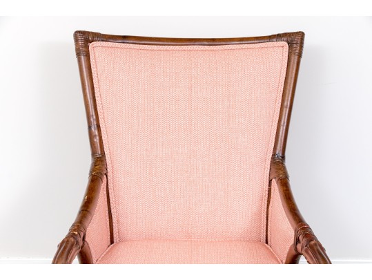 Bamboo And Rattan Custom Upholstered Armchair