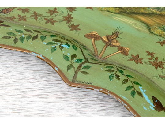 Semi-Antique Shaped Tole Serving Tray