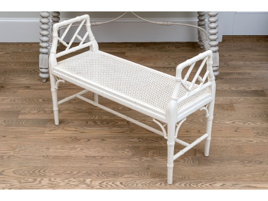 Fantastic Chinoiserie Faux Bamboo Bench