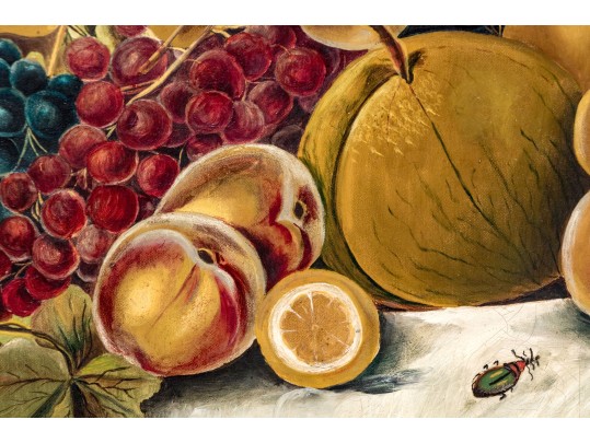 Oil On Canvas, Bountiful Still Life