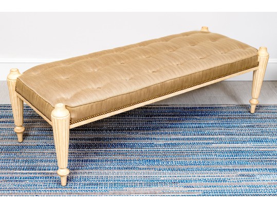 Chic Neoclassical Button Tufted Bench