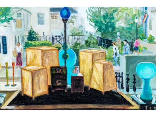 Signed Oil On Canvas, Newbury Port Shop Window