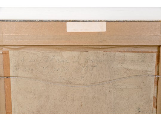 Signed Oil On Panel, Still Life Of Sun Flowers In A Brass Planter