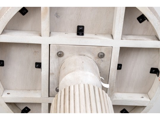 Handsomely Carved And Paint Finished Accent Pedestal Table