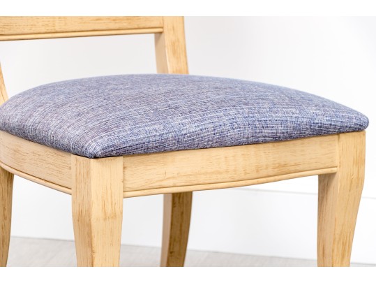 Pair Of Handsome Upholstered And Caned Accent Chairs