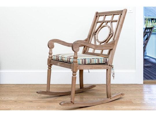 Quality Pair Of Teak Rocking Rocking Chairs