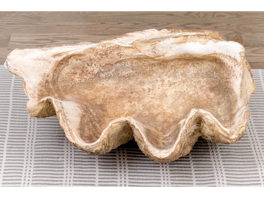 Massive Hand-Decorated Plaster Faux Shell Sculpture