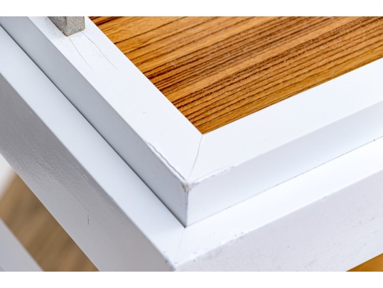 Contemporary Farmhouse Chic Tray Top Bar Cart