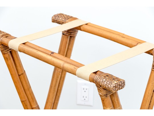 Bamboo And Rattan Collapsible Tray Top Table