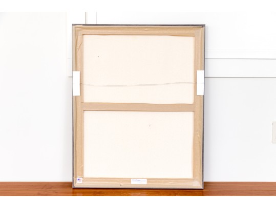 Signed Oil On Canvas, Still Life With Vase, Book And Orange