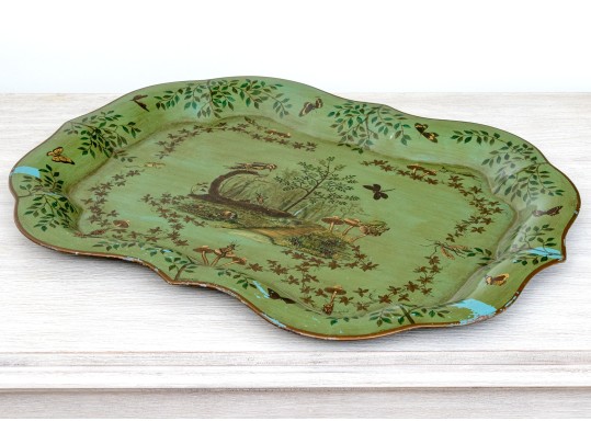 Semi-Antique Shaped Tole Serving Tray