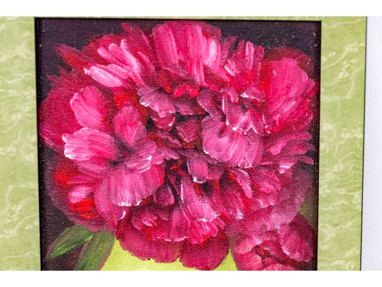 Charming Diminutive Signed Oil On Canvas, Floral Still Life