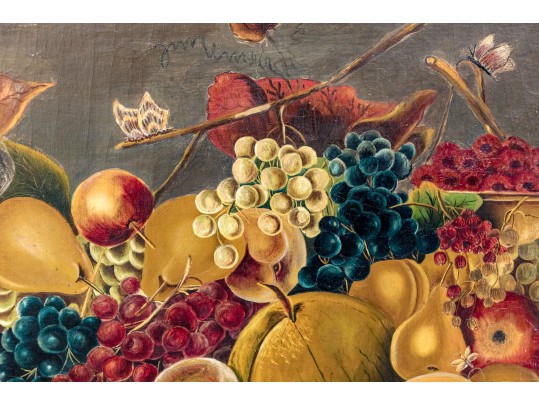 Oil On Canvas, Bountiful Still Life